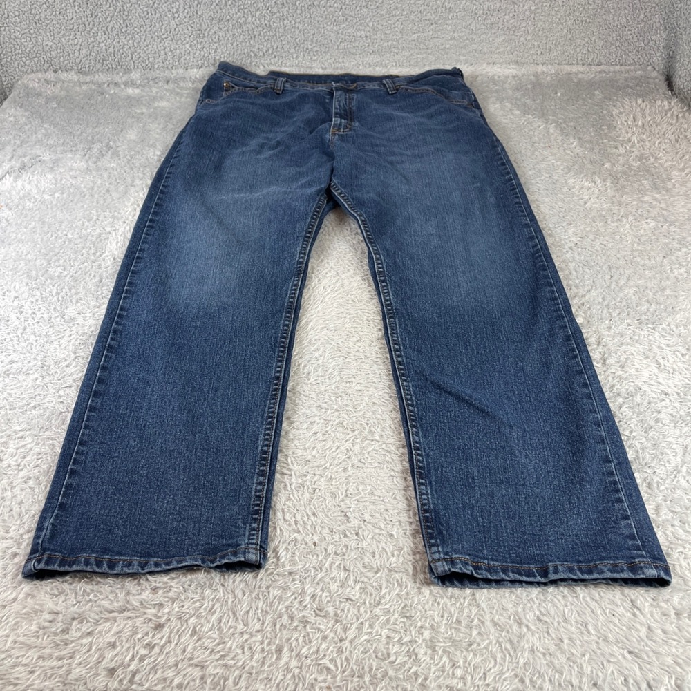 Wrangler Mens Jeans 38x30 Relaxed Fit Denim Blue Casual Pants